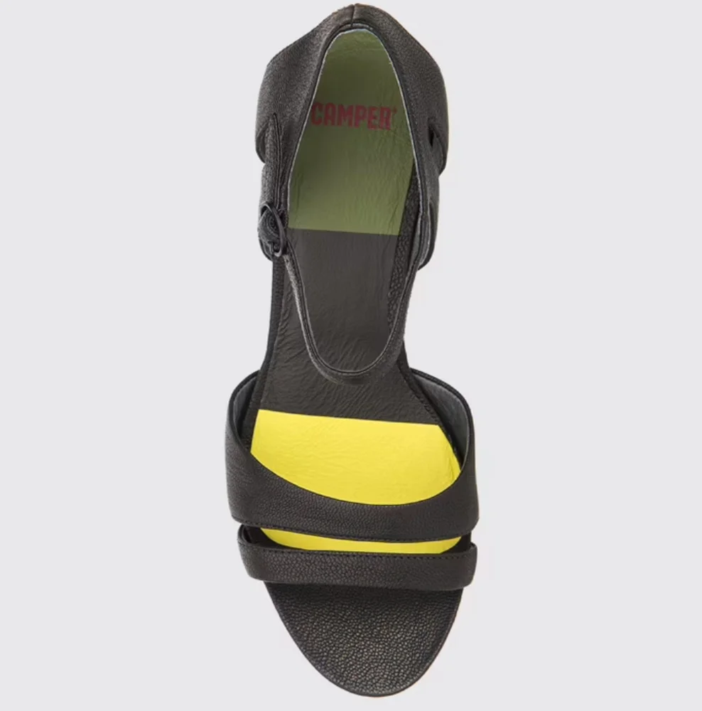Camper Black Sandals with Green Insole - Picture 3 of 9